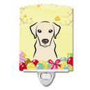 Yellow Labrador Easter Egg Hunt Ceramic Night Light Compact, UL-Certified, Ideal for Bedroom, Bathroom, Nursery, Hallway, Kitchen, 6x4x3, Multicolor