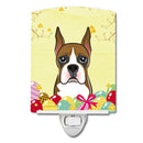 Boxer Easter Egg Hunt Ceramic Night Light Compact, UL-Certified, Ideal for Bedroom, Bathroom, Nursery, Hallway, Kitchen, 6x4x3, Multicolor