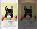 French Bulldog Easter Egg Hunt Ceramic Night Light Compact, UL-Certified, Ideal for Bedroom, Bathroom, Nursery, Hallway, Kitchen, 6x4x3, Multicolor