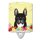 French Bulldog Easter Egg Hunt Ceramic Night Light Compact, UL-Certified, Ideal for Bedroom, Bathroom, Nursery, Hallway, Kitchen, 6x4x3, Multicolor