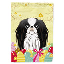 Japanese Chin Easter Egg Hunt House Flag 28x40 Porch Sleeve Pole Decorative Outside Yard Banner Artwork Wall Hanging, Polyester