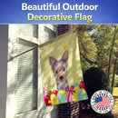 Yorkie Puppy Easter Egg Hunt House Flag 28x40 Porch Sleeve Pole Decorative Outside Yard Banner Artwork Wall Hanging, Polyester