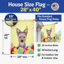 Yorkie Puppy Easter Egg Hunt House Flag 28x40 Porch Sleeve Pole Decorative Outside Yard Banner Artwork Wall Hanging, Polyester