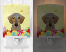 Wirehaired Dachshund Easter Egg Hunt Ceramic Night Light Compact, UL-Certified, Ideal for Bedroom, Bathroom, Nursery, Hallway, Kitchen, 6x4x3, Multicolor