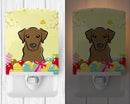 Chocolate Labrador Easter Egg Hunt Ceramic Night Light Compact, UL-Certified, Ideal for Bedroom, Bathroom, Nursery, Hallway, Kitchen, 6x4x3, Multicolor