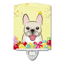 French Bulldog Easter Egg Hunt Ceramic Night Light Compact, UL-Certified, Ideal for Bedroom, Bathroom, Nursery, Hallway, Kitchen, 6x4x3, Multicolor