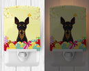 Min Pin Easter Egg Hunt Ceramic Night Light Compact, UL-Certified, Ideal for Bedroom, Bathroom, Nursery, Hallway, Kitchen, 6x4x3, Multicolor