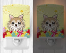 Chihuahua Easter Egg Hunt Ceramic Night Light Compact, UL-Certified, Ideal for Bedroom, Bathroom, Nursery, Hallway, Kitchen, 6x4x3, Multicolor