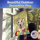 Golden Retriever Easter Egg Hunt House Flag 28x40 Porch Sleeve Pole Decorative Outside Yard Banner Artwork Wall Hanging, Polyester
