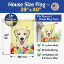 Golden Retriever Easter Egg Hunt House Flag 28x40 Porch Sleeve Pole Decorative Outside Yard Banner Artwork Wall Hanging, Polyester