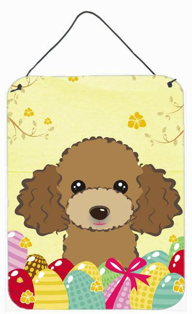 Chocolate Brown Poodle Easter Egg Hunt Wall or Door Hanging Prints BB1938DS1216