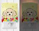 Buff Poodle Easter Egg Hunt Ceramic Night Light Compact, UL-Certified, Ideal for Bedroom, Bathroom, Nursery, Hallway, Kitchen, 6x4x3, Multicolor