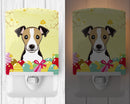 Jack Russell Terrier Easter Egg Hunt Ceramic Night Light Compact, UL-Certified, Ideal for Bedroom, Bathroom, Nursery, Hallway, Kitchen, 6x4x3, Multicolor