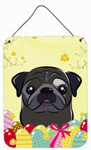 Black Pug Easter Egg Hunt Wall or Door Hanging Prints BB1945DS1216