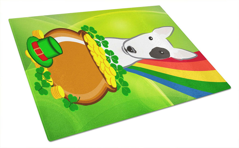 Bull Terrier St. Patrick's Day Glass Cutting Board Large BB1953LCB