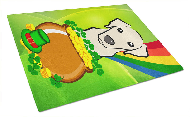 Yellow Labrador St. Patrick's Day Glass Cutting Board Large BB1966LCB