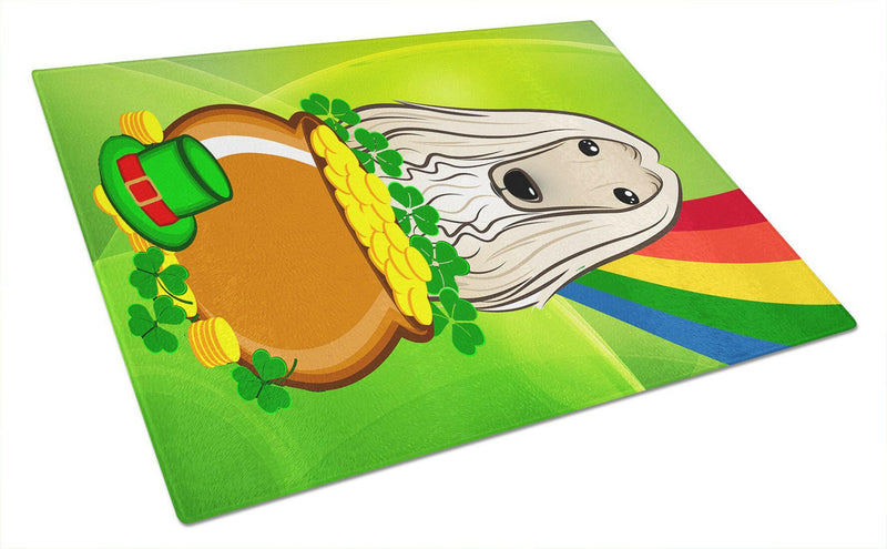 Afghan Hound St. Patrick's Day Glass Cutting Boards – Durable, Decorative Kitchen Art Large BB1988LCB
