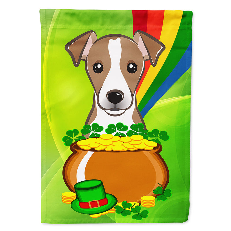 Jack Russell Terrier St. Patrick's Day Flag Canvas House Size BB2004CHF