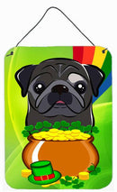 Black Pug St. Patrick's Day Wall or Door Hanging Prints BB2007DS1216