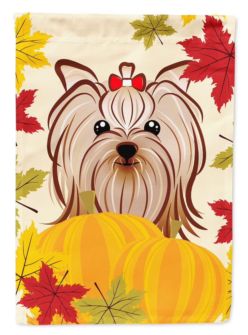 Yorkie Yorkshire Terrier Thanksgiving Flag Canvas House Size BB2010CHF