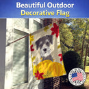 Schnauzer Thanksgiving House Flag 28x40 Porch Sleeve Pole Decorative Outside Yard Banner Artwork Wall Hanging, Polyester