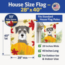 Schnauzer Thanksgiving House Flag 28x40 Porch Sleeve Pole Decorative Outside Yard Banner Artwork Wall Hanging, Polyester