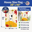 Bull Terrier Thanksgiving House Flag 28x40 Porch Sleeve Pole Decorative Outside Yard Banner Artwork Wall Hanging, Polyester