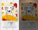 Dalmatian Thanksgiving Ceramic Night Light Compact, UL-Certified, Ideal for Bedroom, Bathroom, Nursery, Hallway, Kitchen, 6x4x3, Multicolor