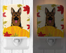 German Shepherd Thanksgiving Ceramic Night Light Compact, UL-Certified, Ideal for Bedroom, Bathroom, Nursery, Hallway, Kitchen, 6x4x3, Multicolor