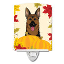 German Shepherd Thanksgiving Ceramic Night Light Compact, UL-Certified, Ideal for Bedroom, Bathroom, Nursery, Hallway, Kitchen, 6x4x3, Multicolor