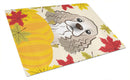Cocker Spaniel Thanksgiving Cutting Board Tempered Glass Kitchen Cutting Surface, Heat Resistant Chopping, Non-Slip Feet, Food Prep & Serving