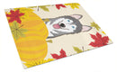 Alaskan Malamute Thanksgiving Glass Cutting Boards – Durable, Decorative Kitchen Art Large BB2024LCB