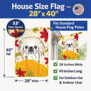 Pekingese Thanksgiving House Flag 28x40 Porch Sleeve Pole Decorative Outside Yard Banner Artwork Wall Hanging, Polyester