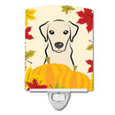 Yellow Labrador Thanksgiving Ceramic Night Light Compact, UL-Certified, Ideal for Bedroom, Bathroom, Nursery, Hallway, Kitchen, 6x4x3, Multicolor