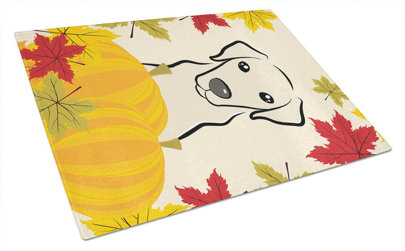 Yellow Labrador Thanksgiving Glass Cutting Board Large BB2028LCB