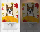 Boxer Thanksgiving Ceramic Night Light Compact, UL-Certified, Ideal for Bedroom, Bathroom, Nursery, Hallway, Kitchen, 6x4x3, Multicolor