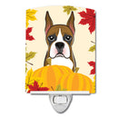 Boxer Thanksgiving Ceramic Night Light Compact, UL-Certified, Ideal for Bedroom, Bathroom, Nursery, Hallway, Kitchen, 6x4x3, Multicolor