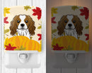 Cavalier Spaniel Thanksgiving Ceramic Night Light Compact, UL-Certified, Ideal for Bedroom, Bathroom, Nursery, Hallway, Kitchen, 6x4x3, Multicolor