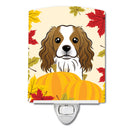 Cavalier Spaniel Thanksgiving Ceramic Night Light Compact, UL-Certified, Ideal for Bedroom, Bathroom, Nursery, Hallway, Kitchen, 6x4x3, Multicolor
