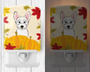 Westie Thanksgiving Ceramic Night Light Compact, UL-Certified, Ideal for Bedroom, Bathroom, Nursery, Hallway, Kitchen, 6x4x3, Multicolor