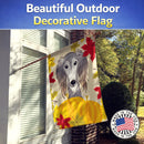 Saluki Thanksgiving House Flag 28x40 Porch Sleeve Pole Decorative Outside Yard Banner Artwork Wall Hanging, Polyester