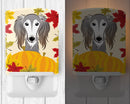 Saluki Thanksgiving Ceramic Night Light Compact, UL-Certified, Ideal for Bedroom, Bathroom, Nursery, Hallway, Kitchen, 6x4x3, Multicolor