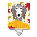 Saluki Thanksgiving Ceramic Night Light Compact, UL-Certified, Ideal for Bedroom, Bathroom, Nursery, Hallway, Kitchen, 6x4x3, Multicolor
