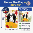 Japanese Chin Thanksgiving House Flag 28x40 Porch Sleeve Pole Decorative Outside Yard Banner Artwork Wall Hanging, Polyester