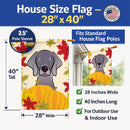 Weimaraner Thanksgiving House Flag 28x40 Porch Sleeve Pole Decorative Outside Yard Banner Artwork Wall Hanging, Polyester
