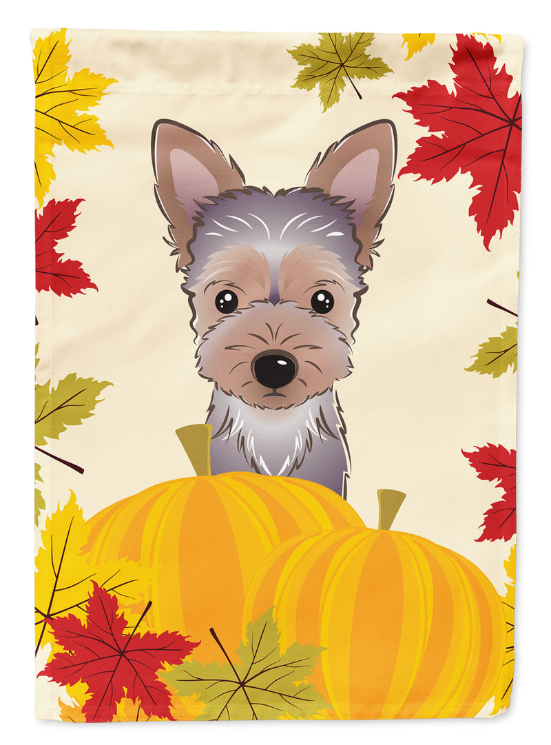 Yorkie Puppy Thanksgiving Flag Canvas House Size BB2038CHF