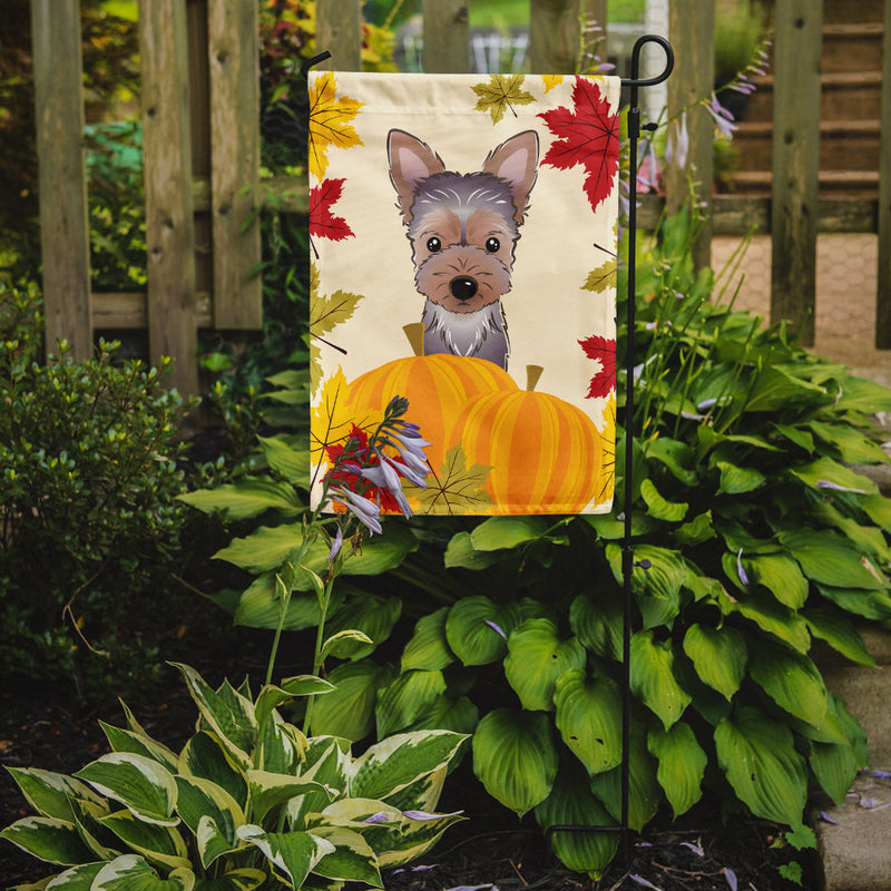 Yorkie Puppy Thanksgiving Flag Garden Size BB2038GF