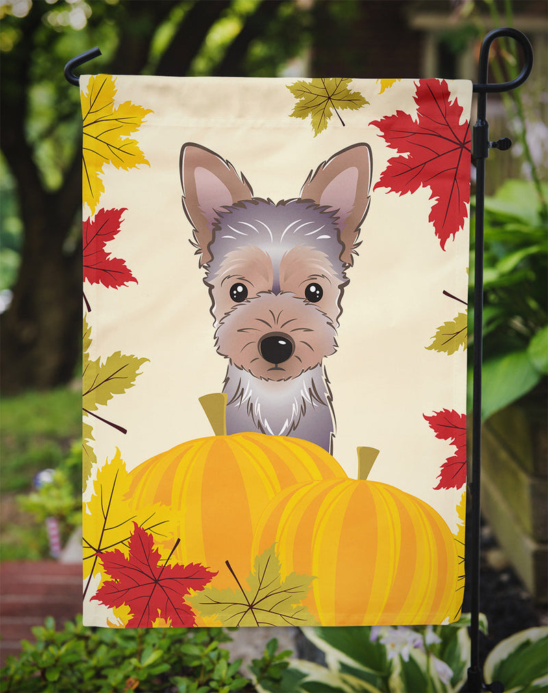 Yorkie Puppy Thanksgiving Flag Garden Size BB2038GF