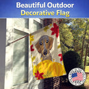Wirehaired Dachshund Thanksgiving House Flag 28x40 Porch Sleeve Pole Decorative Outside Yard Banner Artwork Wall Hanging, Polyester