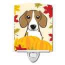 Beagle Thanksgiving Ceramic Night Light Compact, UL-Certified, Ideal for Bedroom, Bathroom, Nursery, Hallway, Kitchen, 6x4x3, Multicolor